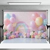 Lofaris Fresh Floral Balloons Birthday Cake Smash Backdrop